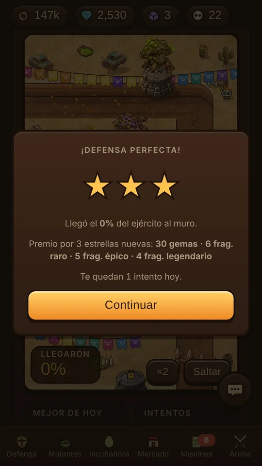 Defensa perfecta en el Desafío